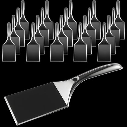 Patelai 20 Pcs Cake Server Set Disposable Plastic Serving Spatula Cutter Square and Triangle Servers Spatula Knives Pie Pizza Pastry Slicer Serving Utensils Clear for Kitchen Wedding