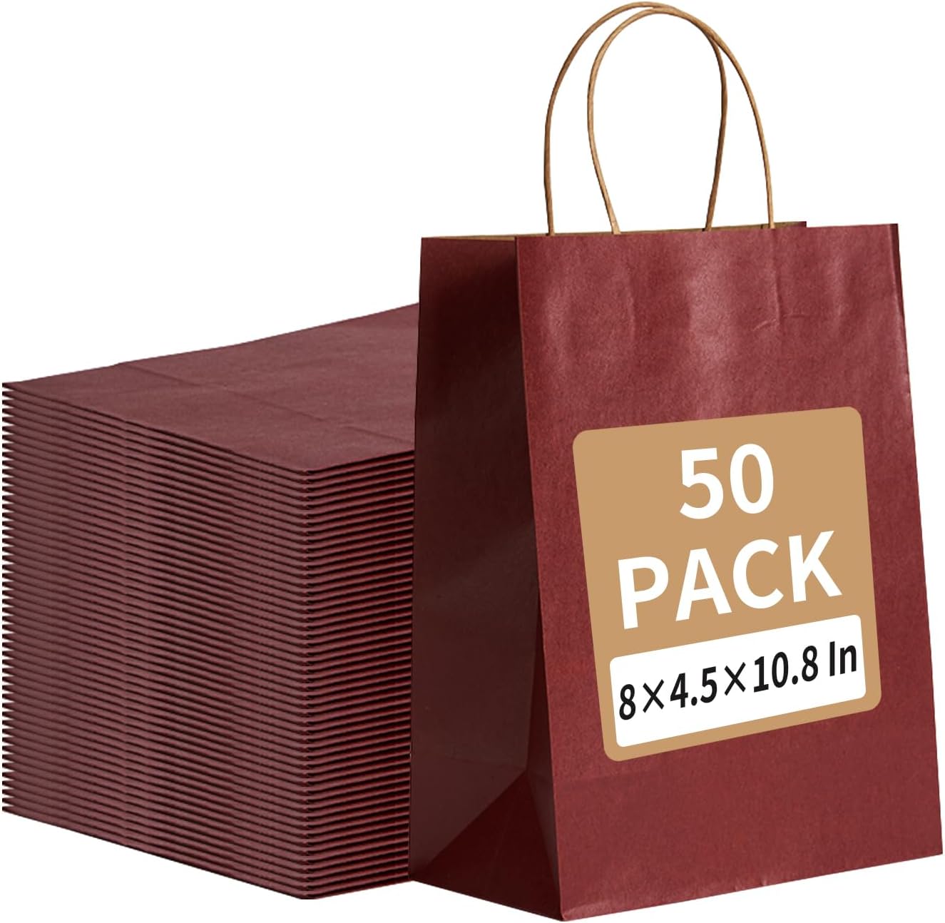 RACETOP 32 Pack Small Paper Gift Bags with Handles, 5.8"×3.2"×8.25" Kraft Paper Party Favor Bags Bulk for Kids Birthday, Baby Shower, Crafts, Wedding, Party Supplies (8 Colors)