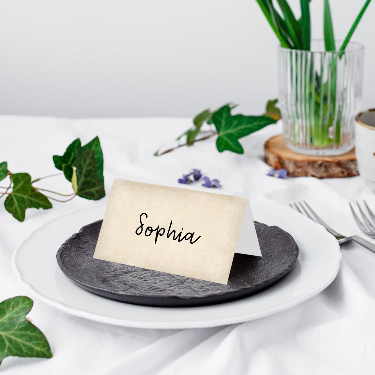25 Pack Pink Plaid Bow Place Cards, Editable Name Cards for Table Setting, Tent Cards Food Label for Dinner Party, Bridal Shower, Wedding, Baby Shower and Events -T30