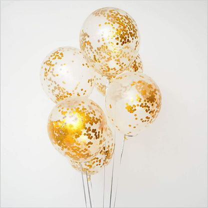 KIRIKOU Pack of 24 Pieces Confetti Balloons 12 Inch Latex Party Balloons for Party Decorations, Wedding, Engagement, Bridal, Birthday and Shower (Black)