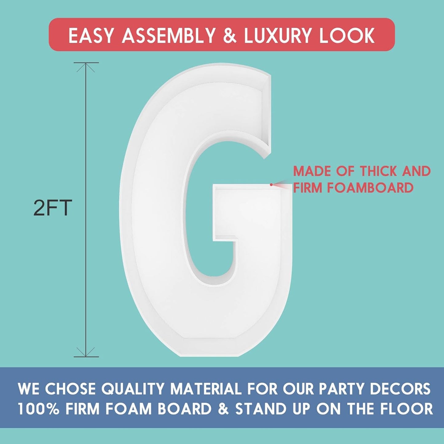 JW Passion - Premium Quality Made 3FT Tall Mosaic Balloon Frame Big Marquee Light Up Letters DIY Kit for Birthday Party Wedding Backdrop Decor Letter A Pre-Cut Foam Board