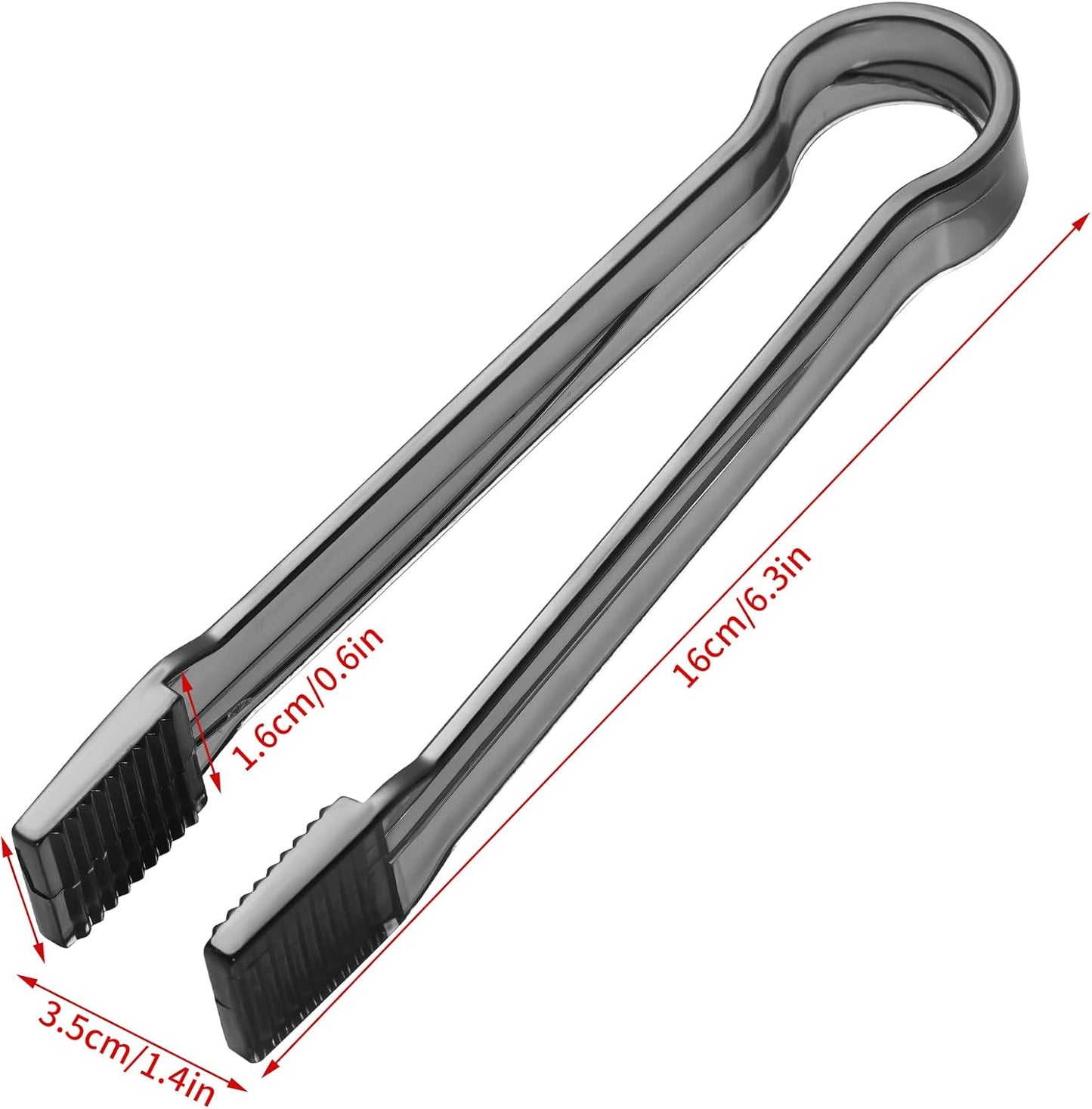 10 Pcs Plastic Buffet Serving Tongs, Clear Kitchen Tongs Mini Serving Utensil Tongs for Food Ice Salad Buffet Barbecue Cookies, 6.3 Inches