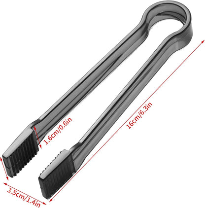 10 Pcs Plastic Buffet Serving Tongs, Clear Kitchen Tongs Mini Serving Utensil Tongs for Food Ice Salad Buffet Barbecue Cookies, 6.3 Inches