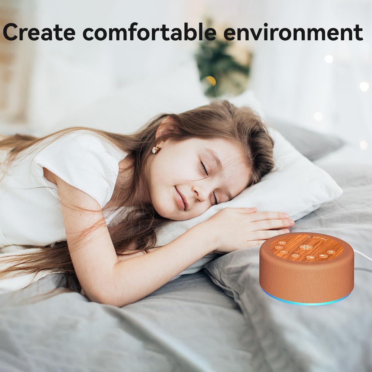 Sound Machine Night Light White Noise Brown Noise Machine 30 Non Looping Sounds 12 Lights 5 Timers 36 Adjustable Volume Memory Function Sleep Sounds Machine for Baby Kids Adult & Home Office Travel