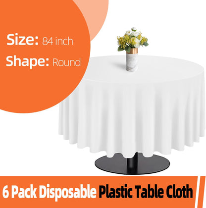 tujol Royal Blue 6 Pack Plastic Table Cloth 54" x 108", Disposable Tablecloths Rectangle Table Cover, Plastic Tablecloths for Parties