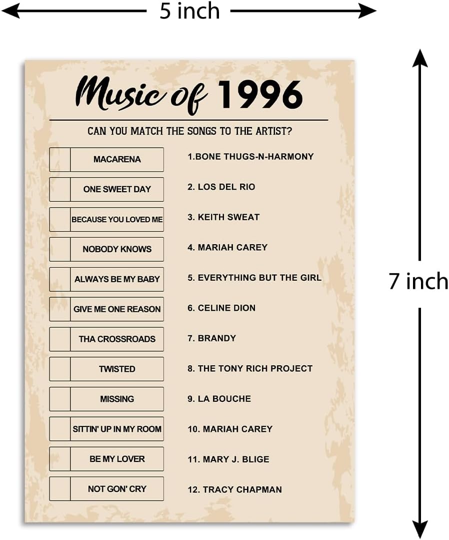 QUPT 40th Birthday Party Games, Movies in 1986 Games, Birthday Party Supplies for Adults, Fun 1986s Party Game，Pack of 30 Cards