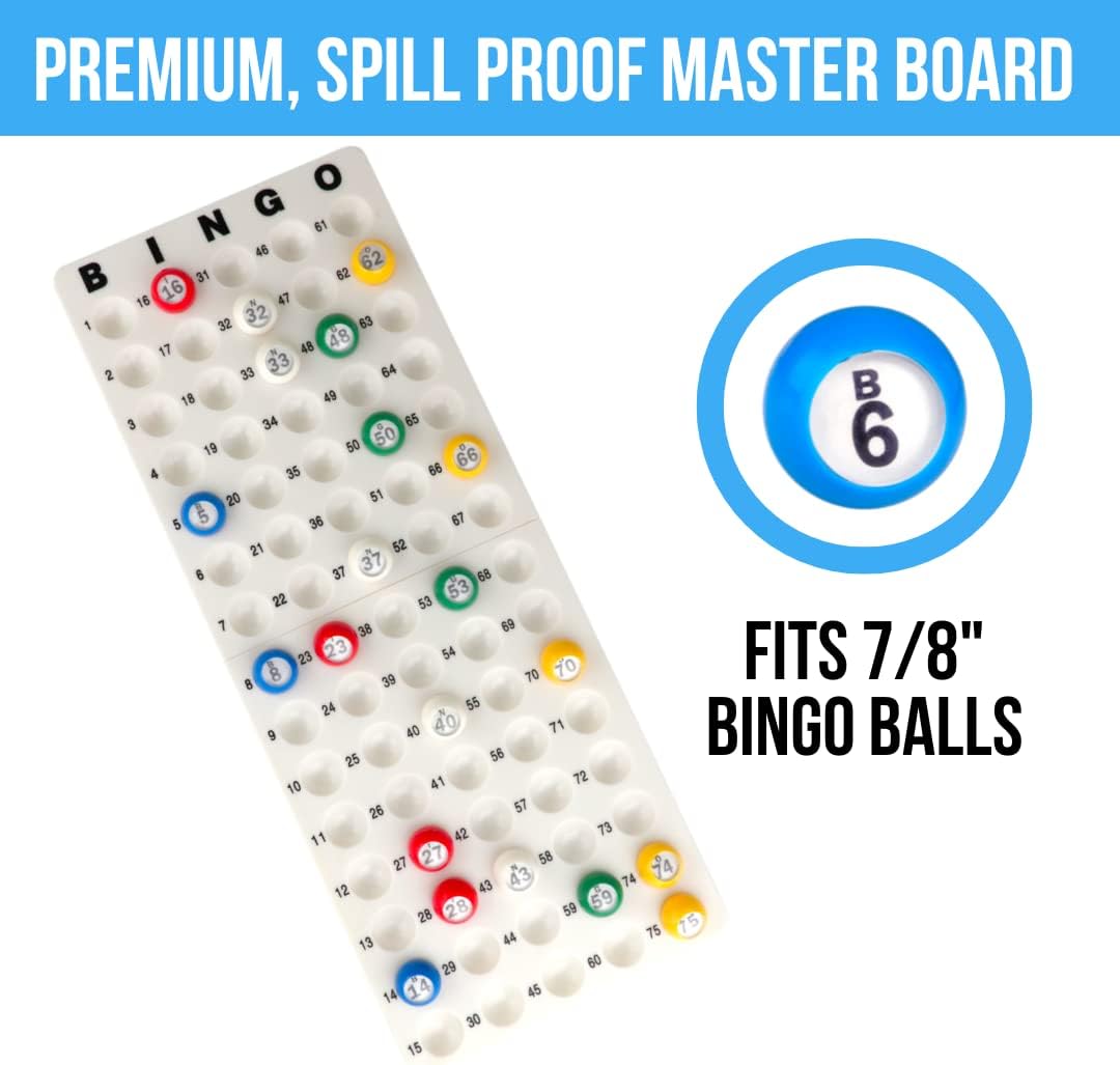 Regal Games Deluxe Bingo Game Set with Cage, Board, Balls, 18 Cards, and Chips