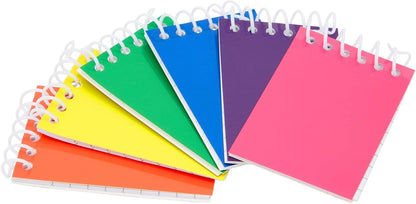 Mini Notepad Set - 24 Pack, 2.25 x 3.5 In, 6 Rainbow Colors - Bulk Pocket Journals for Party Favors & Classroom Rewards