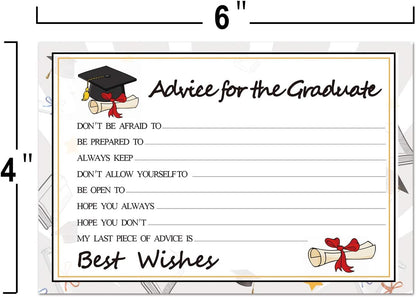 Graduation Advice Cards - 50-Pack Graduate Party Supplies 2026 Advice for the Graduate Decorations Party Favors Table Games Personalized Graduations Cards