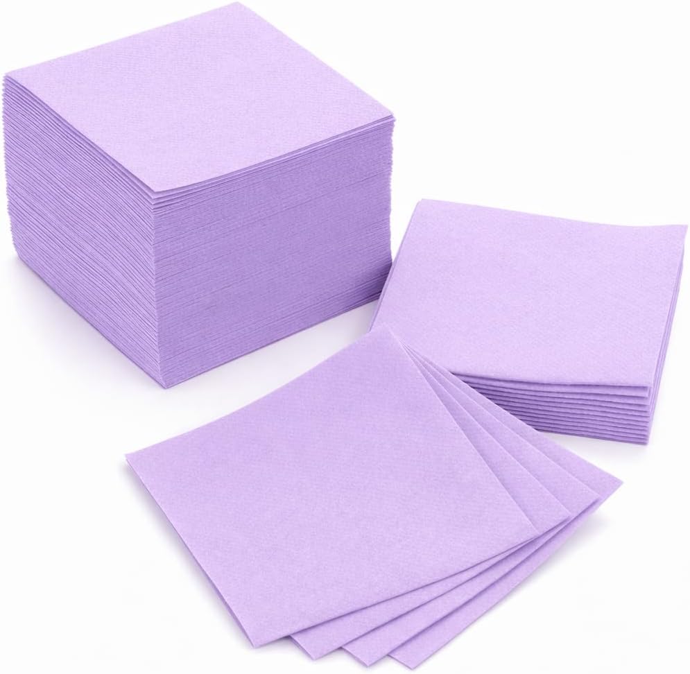 AH AMERICAN HOMESTEAD Cocktail Napkins-Disposable Beverage/Bar Napkins-White Linen-Like Square Napkins-Eco-Friendly & Compostable-Everyday Use, Party or Wedding 4.75inch x 4.75inch (100 Count, White)