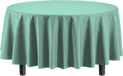 Exquisite Party Solids 6-Pack Premium Plastic Tablecloth 54in. x 108in. Rectangle Plastic Table Cover - Navy