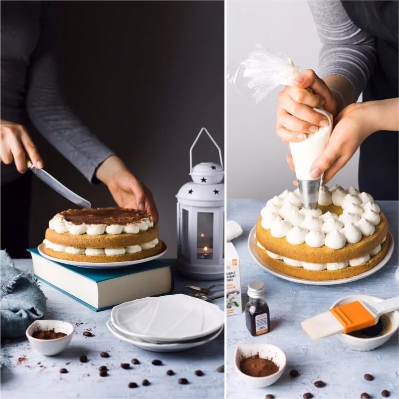 Tamodan Piping Bags 100PCS & 16 Inches Tipless Piping Bags, Extra Thick Pastry Bags Disposable, Non-Slip Icing Piping Bags Disposable Design, Cake Decoration.
