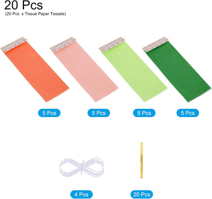 MECCANIXITY 20Pcs Light Blue Tassel Garland Banner with Rope Tissue Paper Tassels Party DIY Kits for Anniversary Wedding Birthday Party