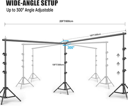 BEIYANG 6.5x6.5 FT Backdrop Stand, Adjustable Photo Background Stand Support kit with Carry Bag for Parties, Decoration, Wedding, Photo Video Studio Shooting