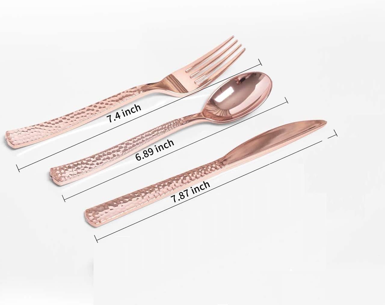 Supernal 360pcs Silver Plastic Cutlery,Elegant Plastic Silverware,Silver Hammed Silverware,Disposable Flatware,Include 120 Forks,120 Knvies,120 Spoons,Perfect for Birthday,Party,Wedding