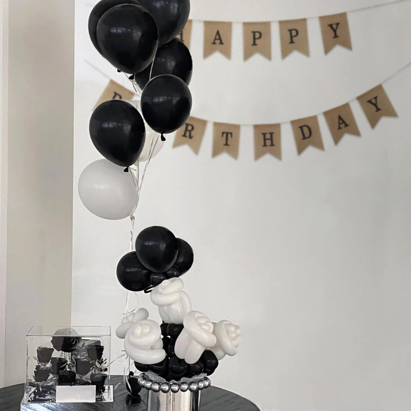 110pcs Black Balloon 12 inch, Black Latex Balloons for Birthday Party Baby Shower Wedding(with 2 Ribbons). - Colors A