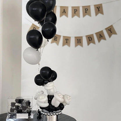 110pcs Black Balloon 12 inch, Black Latex Balloons for Birthday Party Baby Shower Wedding(with 2 Ribbons). - Colors A