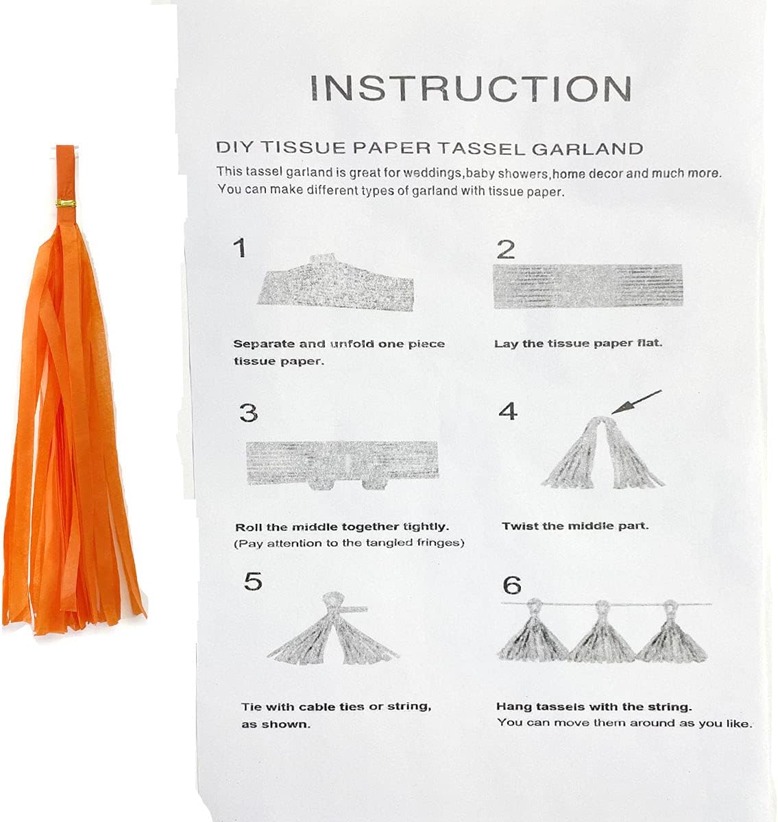 Tissue Paper Tassels Paper Tassel Garland Banner Table Decor Party Tassels Banner Wedding Birthday Baby Shower Nursey Party Decorations Supplies (20, Rose Gold+Pink+Rose Red+Lt-Pink)