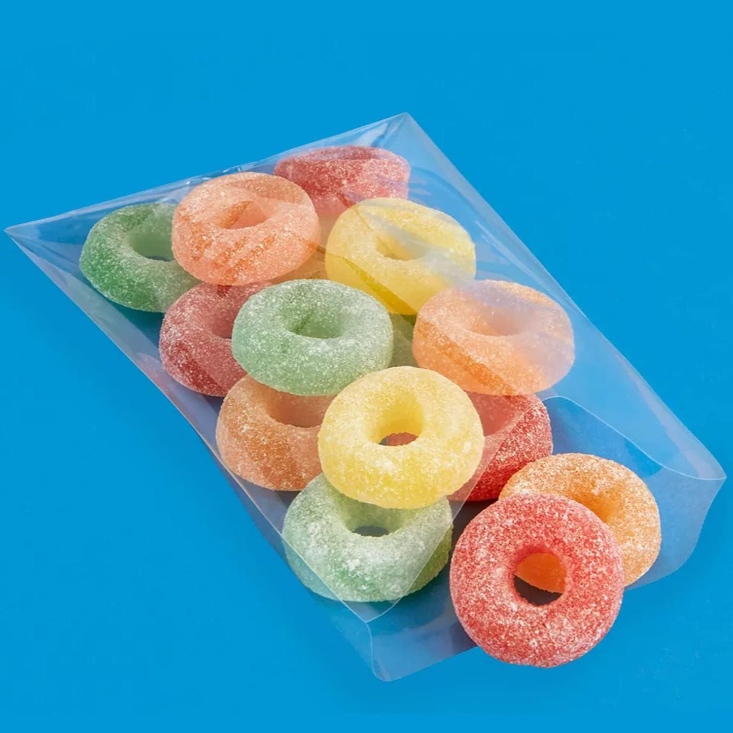 Zcintert Clear Cello Cellophane Treat Bags, 100 Pcs - 7.9" x 11" (2mils), Plastic Gift Bags for Candy, Party Favor, Cookies, Candies Packaging, with 4” Twist Ties