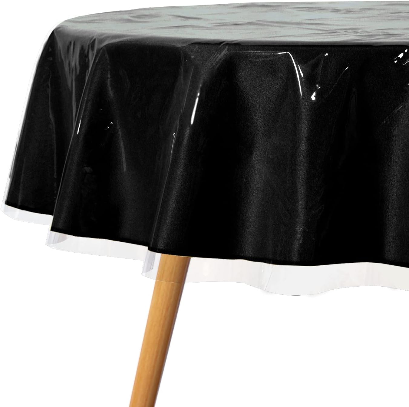sancua Clear Plastic 100% Waterproof Tablecloth - 54 x 78 Inch - Vinyl PVC Rectangle Table Cloth Protector Oil Spill Proof Wipe Clean Table Cover for Dining Tables, Parties & Camping, Crystal Clear