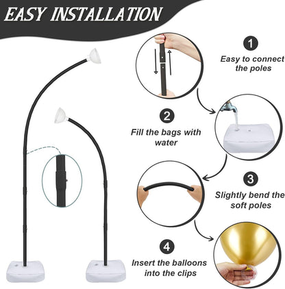 AerWo Balloon Arch Kit with Balloon Pump Electric, 8.2FT & 5FT Half Balloon Arch Stand with Base, Free Bending Balloon Stand Kit for Wedding Birthday Party Baby Shower Graduation Decorations