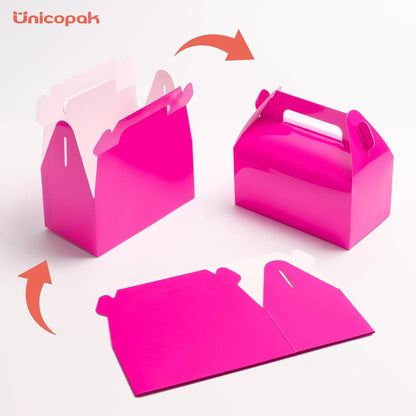 UnicoPak 30 Pack Party Favor Boxes Treat Boxes, White Gable Gift Boxes for Party Favors Goodies Cookies Treats Candies Meals Lunch, 6.5x3.5x3.5 Inches