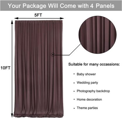 10ftx10ft Black Backdrop Curtains for Weddings Parties, Wrinkle Free 2 Panels Silky Polyester Photo Backdrop Drapes Back Drop Cloth Drapery for Birthday Mother'sDay Photography Background