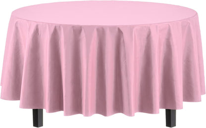 12-Pack Premium Plastic Tablecloth 54in. x 108in. Rectangle Table Cover - Dark Blue - Colors B