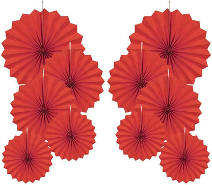 Party Hanging Paper Fans Decorations Set, Gold Round Paper Fan Ceiling Party Decoration Suppiles,Set of 10
