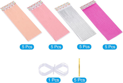 MECCANIXITY 20Pcs Light Blue Tassel Garland Banner with Rope Tissue Paper Tassels Party DIY Kits for Anniversary Wedding Birthday Party