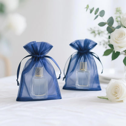 joycraft 50Pcs Organza Bags, 2x3 inch Gift Favor Bags, White Wedding Favor Bags, Jewelry Pouches with Drawstring, Mesh Bags Drawstring for Jewelry, Festival, Makeup, Candy, Desserts