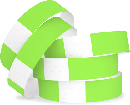 500 WristCo 5 Color Variety Pack Paper Plastic Wristbands for Events - Premium Water-Proof Tear Resistant Paper Bracelets ID Wrist Bands for Concerts Festivals Admission Party Identification