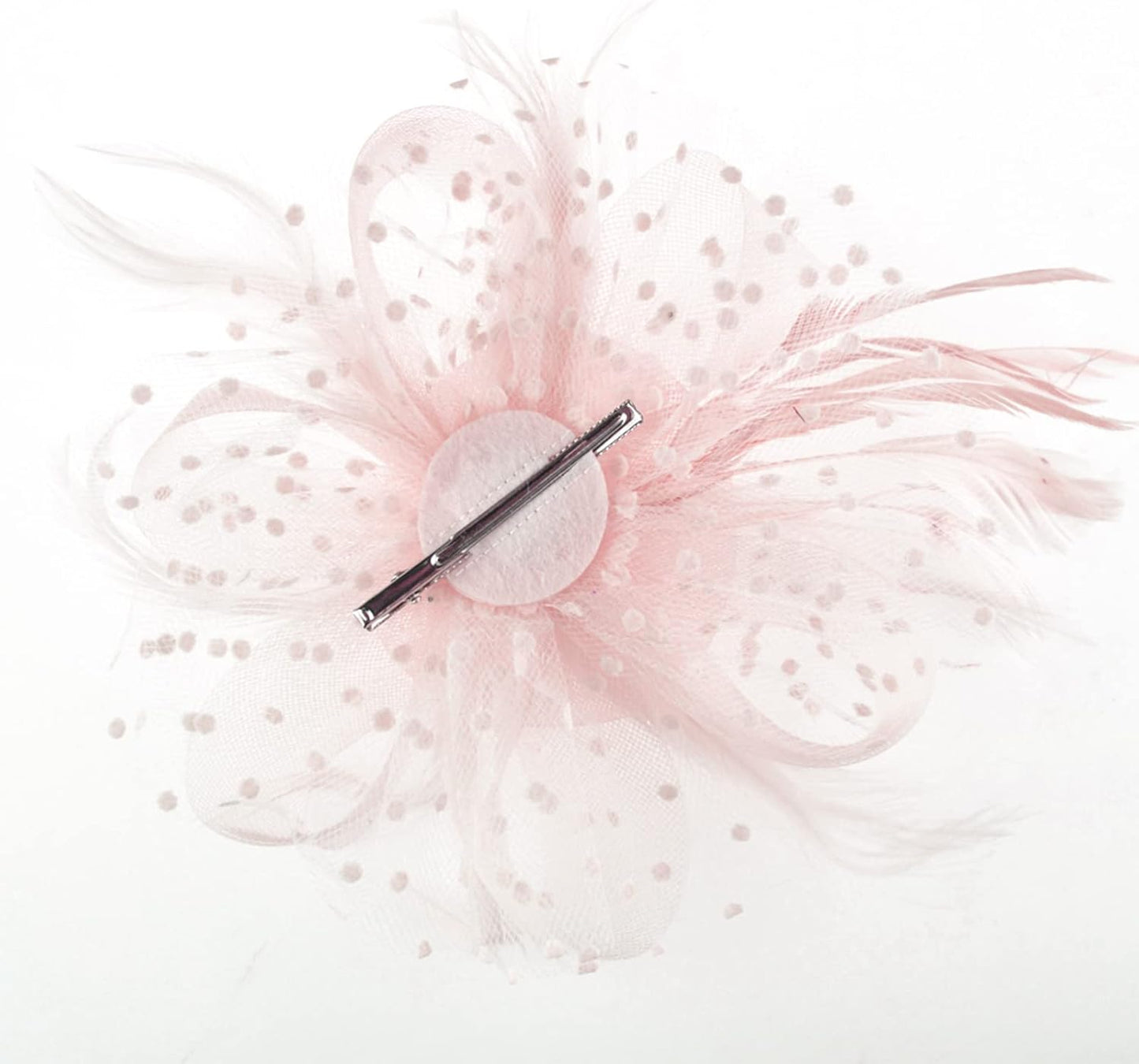 DRESHOW Fascinators Hat Flower Mesh Ribbons Feathers on a Headband and a Clip Tea Party Headwear for Girls and Women - Colors B