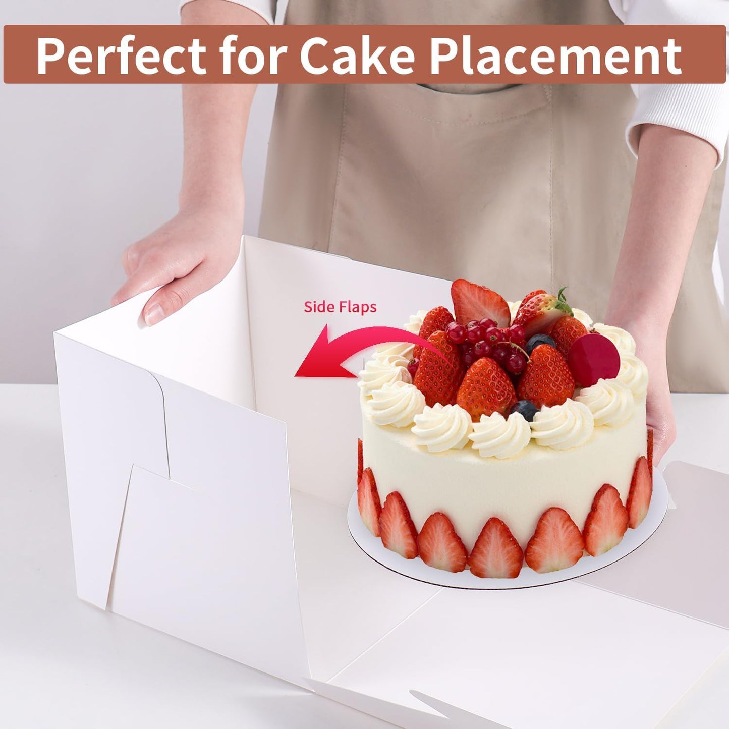 16pcs 8x8x8 Inches Cake Boxes,8pcs White Bakery Boxes with Window and 8pcs Boards,Cajas storage for 8 inch Cake box, Disposable Pie Box, Father's Day,Wedding, Birthday, Party