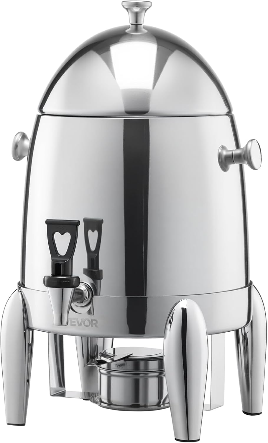 VEVOR Stainless Steel Beverage Dispenser, 3.4 Gallon Drink Dispenser with Alcohol Burner, Hot & Cold Drink Dispensers with Spigot for Coffee Tea Hot Water, Ideal for Restaurants, Hotels, Parties