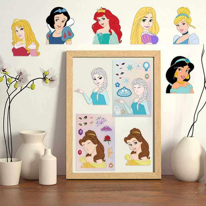 Make a Face Stickers 24PCS Make Your Own Princess Sticker for Adults DIY Sticker Princess Themed Stickers for Party Favors Awards Asverbet DIY Arts and Crafts