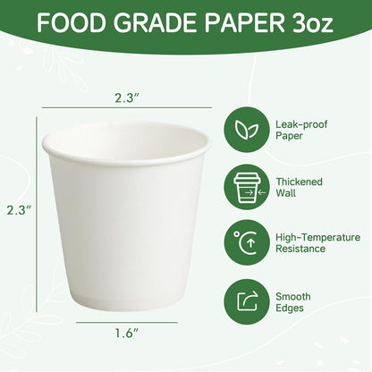 Coffee Cups 16 oz 200 Pack, Disposable Paper Cups for Hot Beverage Drinking, White Hot Cups Suitable for Party, Picnic, Travel, and Events