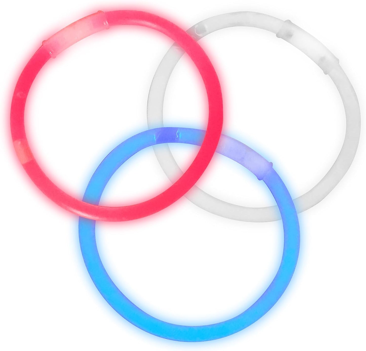 Red White Blue Glow Sticks Bulk 60 Pack with 70 Accessories, 4th of July Patriotic Party Supplies, Memorial Day Glow Bracelets & Necklaces for Kids Adults