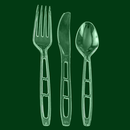 Party Bargains Disposable Cutlery set, SAPPHIRE Design, Clear Color, 360 Pieces: 180 Forks, 120 Spoons, 60 Knives