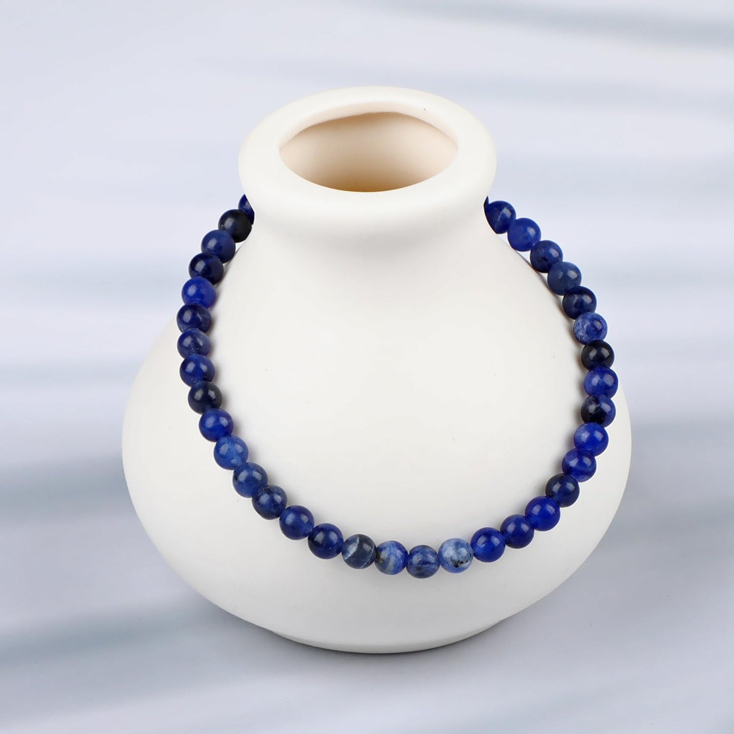 LPBeads Handmade Natural Gemstone Stretch Elastic Bracelet Healing Crystal Round Stone Beads Jewelry Gifts for Women Men