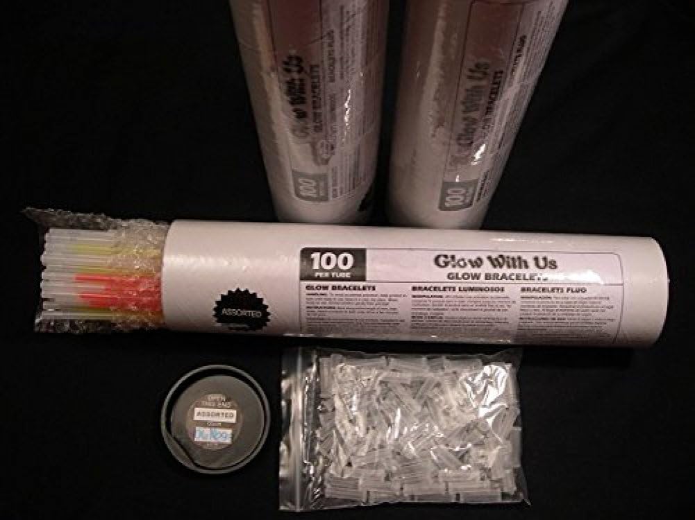 Glow Sticks Bulk Wholesale Necklaces, 100 22" Glow Necklaces, Glow 8-12 Hr, Connector Pre-attached (handy), Bright Colors, Glow-in-the-dark Party Supplies.