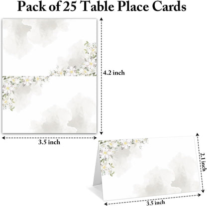 Gold Foil Place Cards for Table Setting, Printable Tent Cards for Food Buffet, Name Card for Wedding Banquet, Bridal Shower, Baby Shower, Birthday Party Decorations (25 Pack)-07