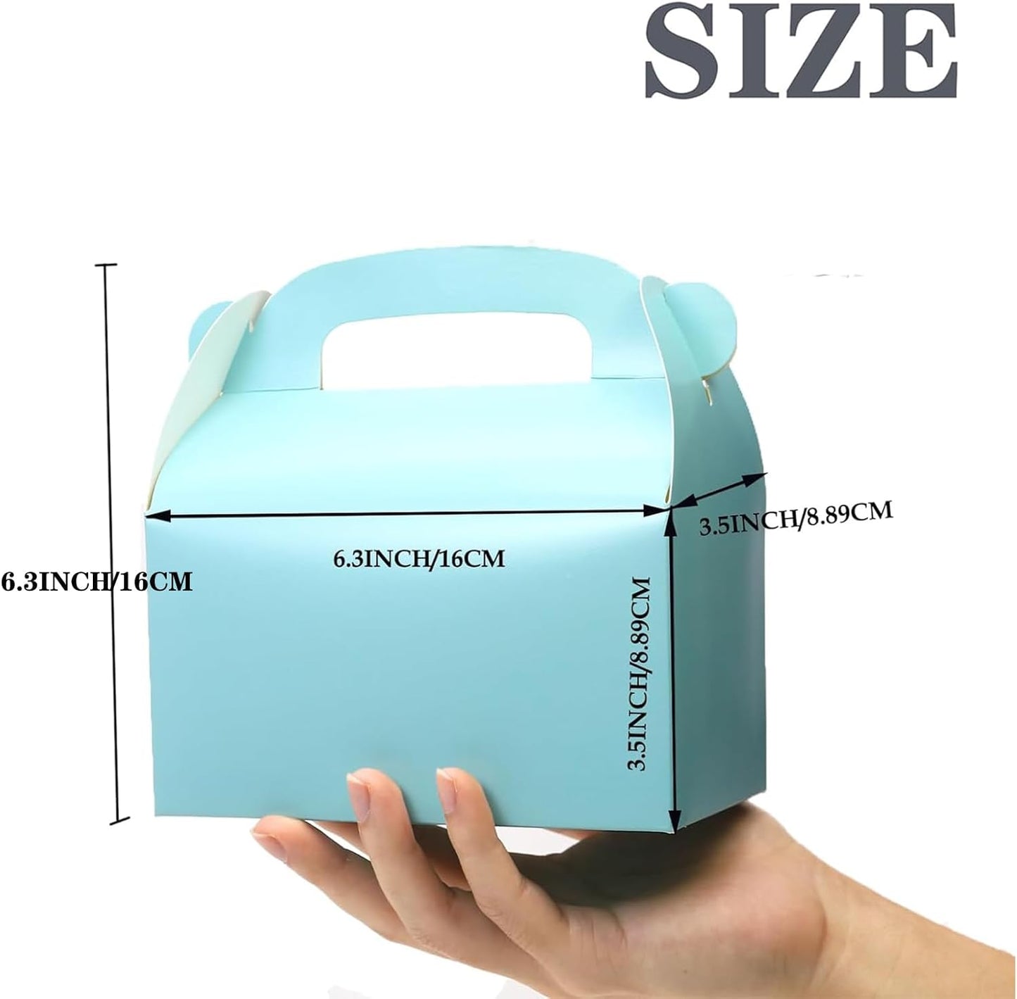 30-Pack Yellow Party Favor Treat Boxes, Goodie Candy Box, Gable Paper Gift Boxes with Handles Perfect for Construction and Chic Yellow Submarine Party Decoration Supplies