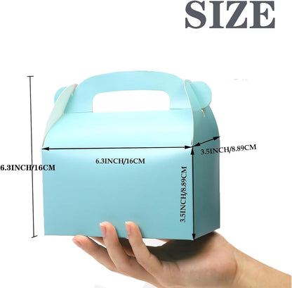 30-Pack Yellow Party Favor Treat Boxes, Goodie Candy Box, Gable Paper Gift Boxes with Handles Perfect for Construction and Chic Yellow Submarine Party Decoration Supplies