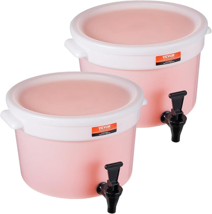 VEVOR Beverage Dispenser, 5 Gallon *2 Drink Dispensers for Parties, Plastic Juice Dispenser with Spigot and Lid, Iced Tea Lemonade Juice Water Dispenser, for Restaurants, Hotels, Parties, 2 Pack