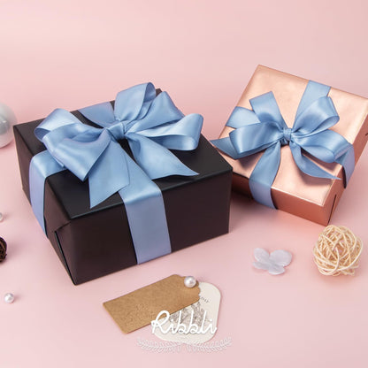 Ribbli Double Faced White Satin Ribbon,3/8” x Continuous 25 Yards,Fabric Ribbon use for Bows Bouquet,Gift Wrapping,Floral Arrangement