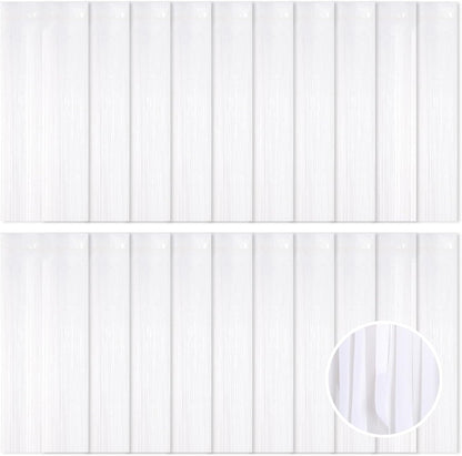 20 Pack Silver Foil Curtain Backdrop 3.2ft x 8.2ft Foil Fringe Backdrop Curtain Metallic Tinsel Foil Fringe Curtains Streamer Backdrop Curtains for Birthday Party Decorations Photo Booth (Silver)