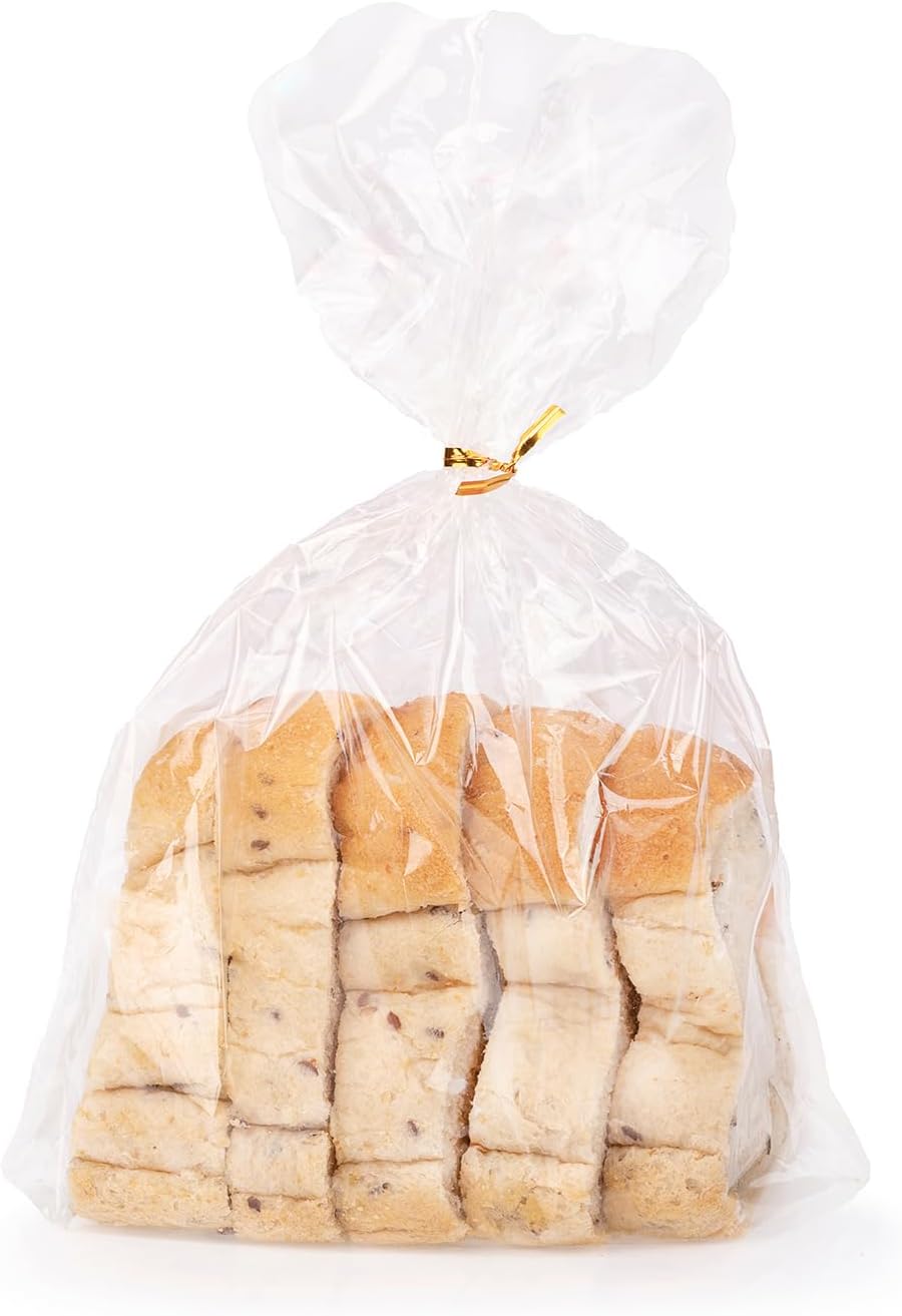 Cello Cellophane Treat Bags,5x7 Inches Clear Cellophane Bags 200 Pcs OPP Plastic Treat Bags with 200 Twist Ties for Gift Wrapping,Packaging Candies,Dessert,Bakery, Cookies, Chocolate,Party Favor