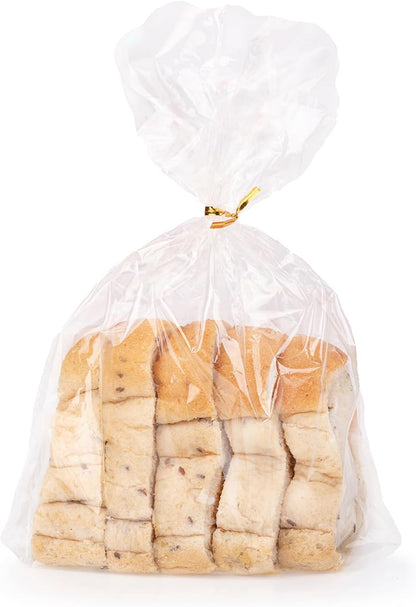 Cello Cellophane Treat Bags,5x7 Inches Clear Cellophane Bags 200 Pcs OPP Plastic Treat Bags with 200 Twist Ties for Gift Wrapping,Packaging Candies,Dessert,Bakery, Cookies, Chocolate,Party Favor