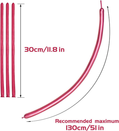 260 Clear Long Balloons for Animals, Thickening Skinny Latex Twisting for Arch Modeling Magic Clown Birthday Wedding Party Decorations 100pcs